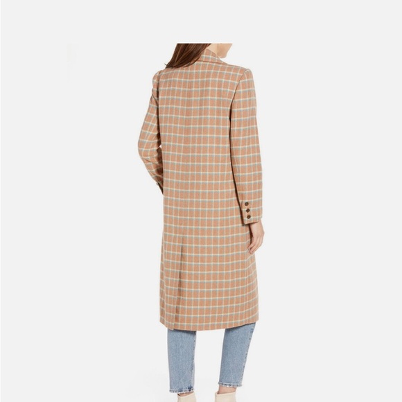 Something Navy Single Breasted Wool Blend Plaid Overcoat - Picture 4 of 12